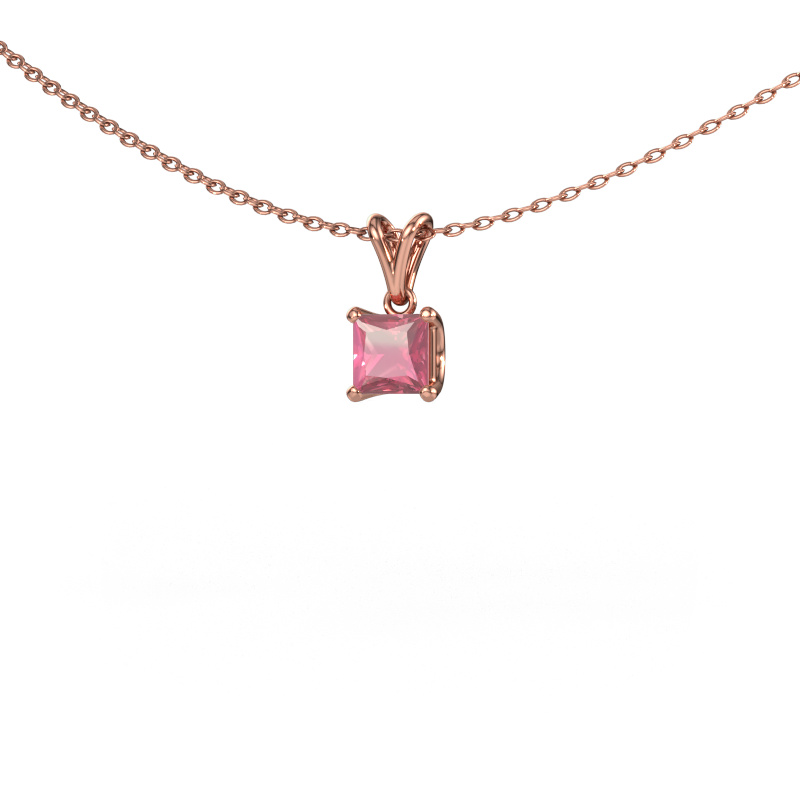 Afbeelding van Hanger Sam SQR 585 Rosé goud Toermalijn pink 4.5 mm