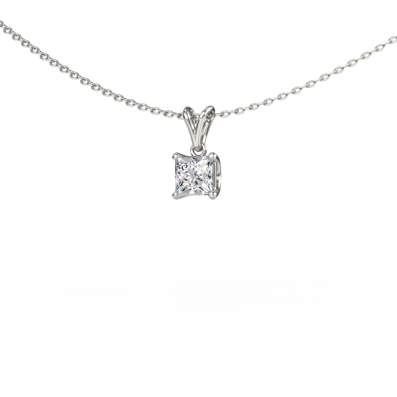Image de Pendentif Sam SQR 585 or blanc Diamant synthétique 0.50 crt