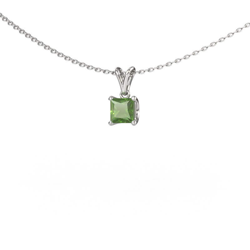Afbeelding van Hanger Sam SQR 585 witgoud Toermalijn groen 4.5 mm