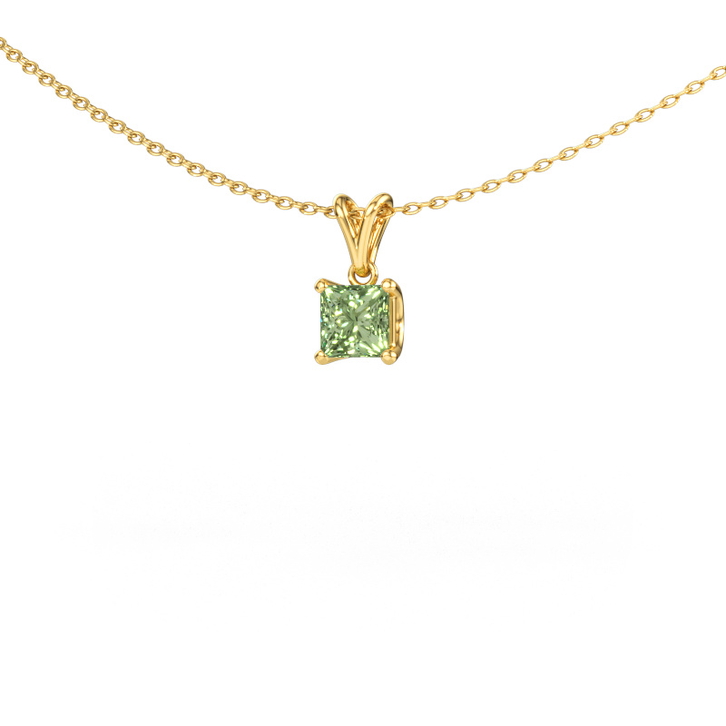Immagine di Ciondolo Sam SQR 585 oro Diamante lab grown verde 4.5 mm