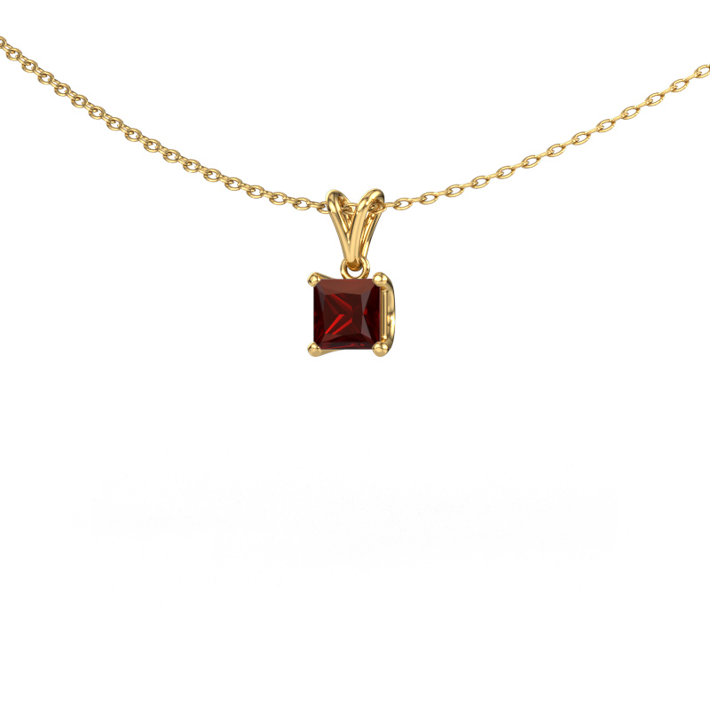Image of Pendant Sam SQR 585 gold Garnet 4.5 mm