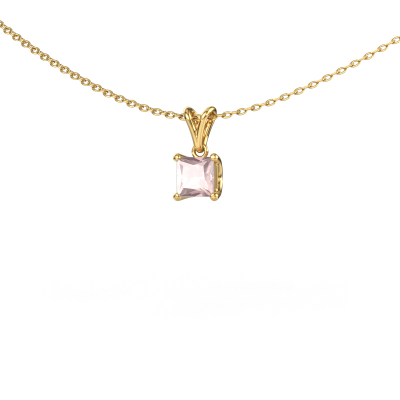 Image of Pendant Sam SQR 585 gold Morganite champagne 4.5 mm