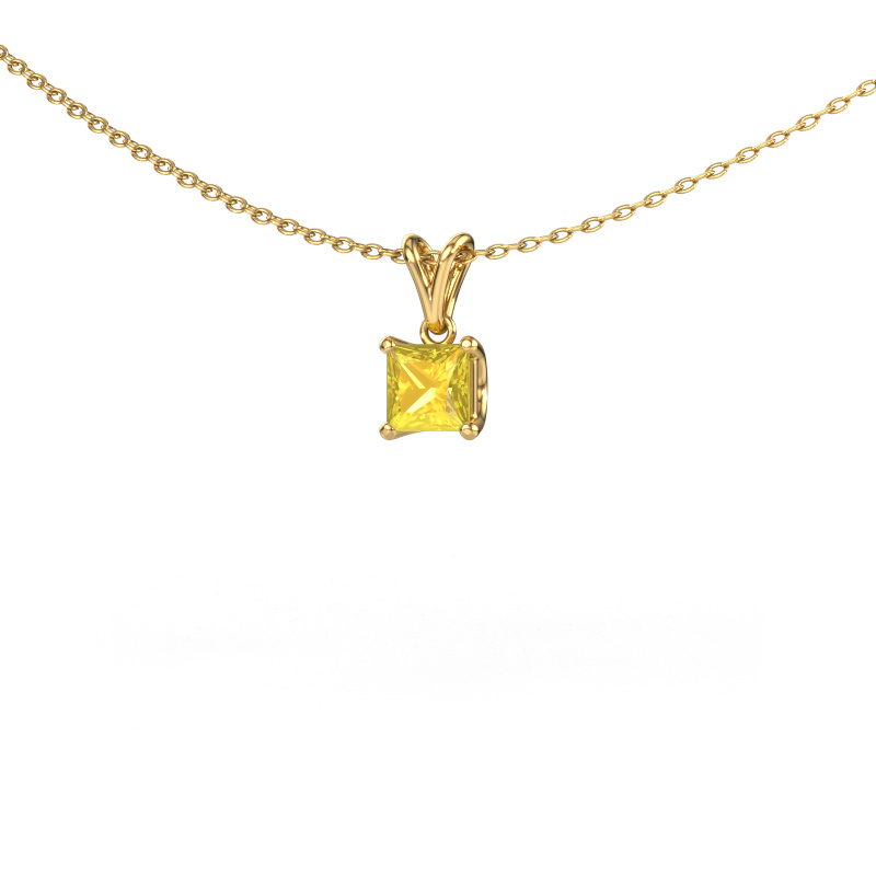 Bild von Anhänger Sam SQR 585 Gold Gelb Saphir 4.5 mm