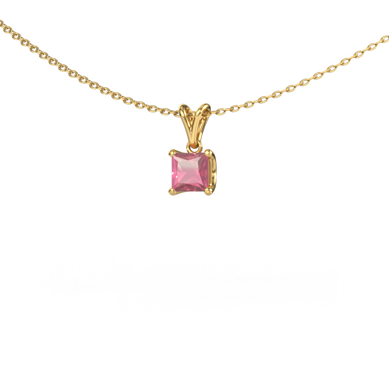 Image of Pendant Sam SQR 585 gold Tourmaline pink 4.5 mm