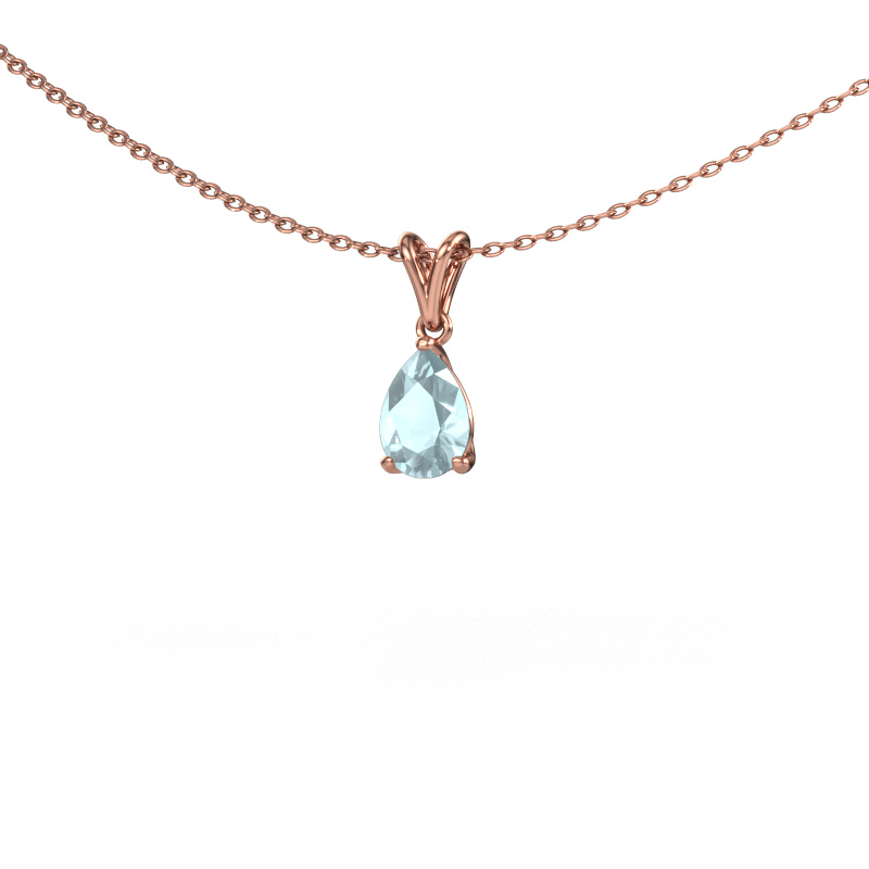 Image of Pendant Sam PER 585 rose gold Aquamarine 7x5 mm
