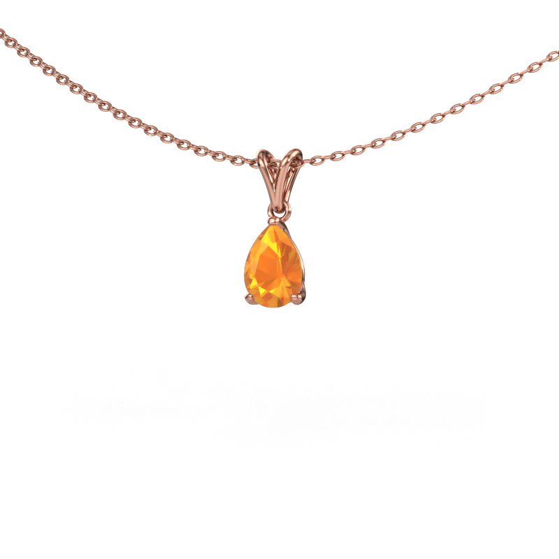 Image of Pendant Sam PER 585 rose gold Citrin 7x5 mm
