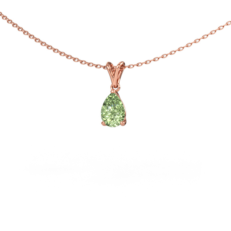 Bild av Hänge Sam PER 585 roséguld Grön labbodlad diamant 7x5 mm