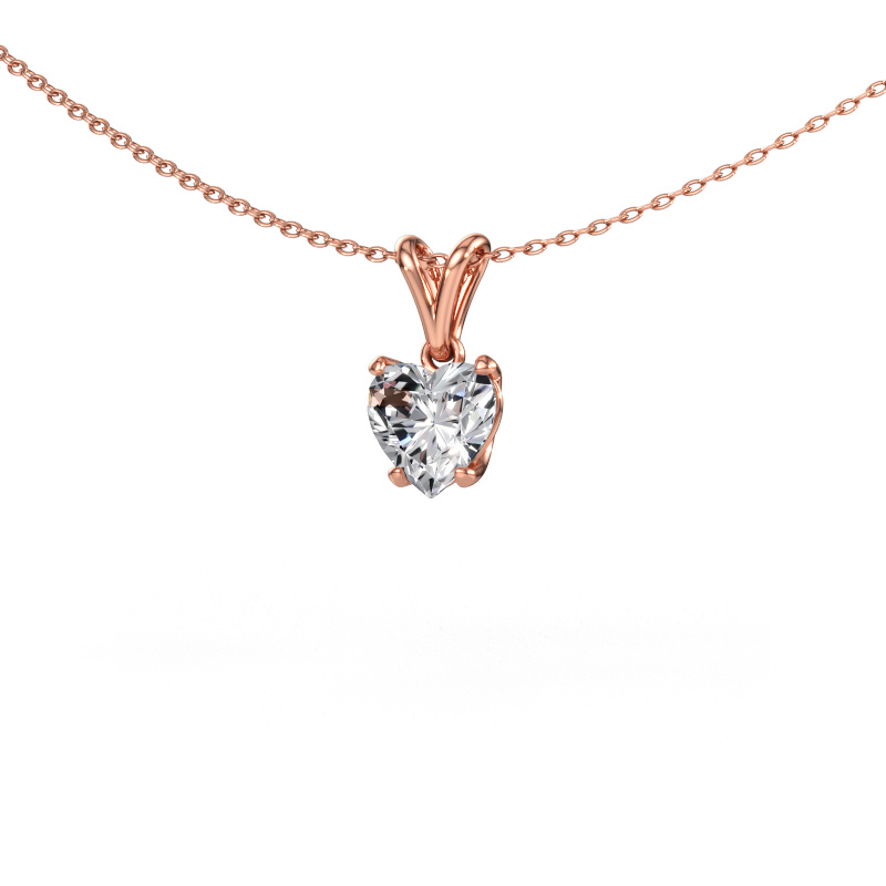 Image of Pendant Sam Heart 585 rose gold Lab-grown diamond 1.25 crt