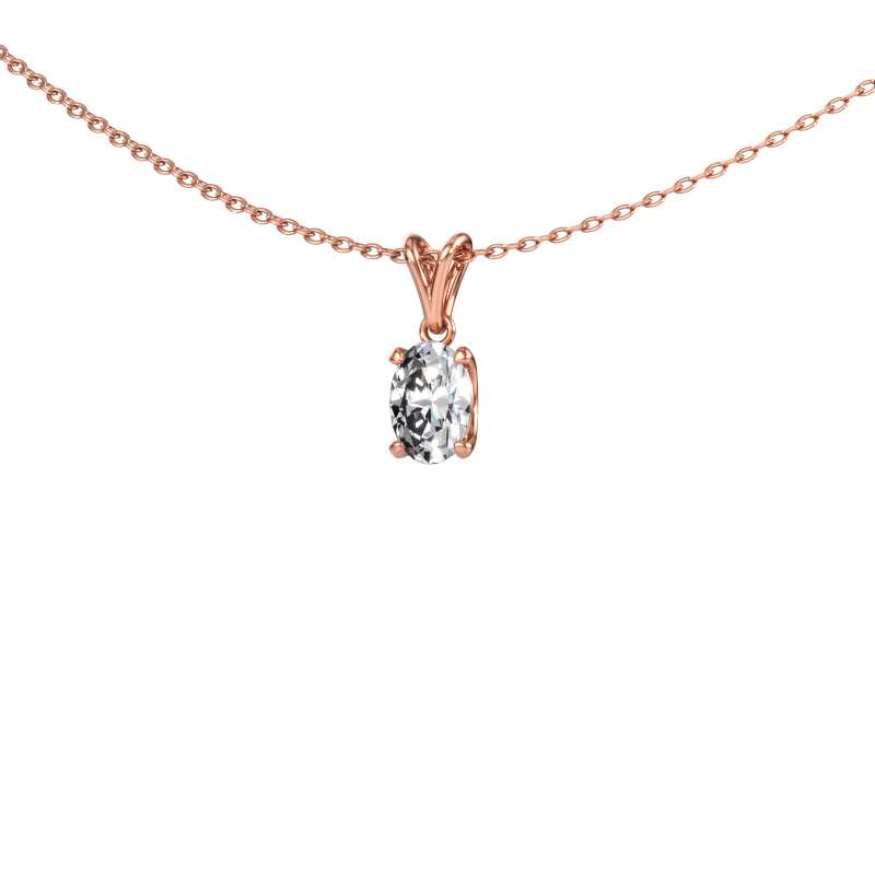 Immagine di Ciondolo Sam OVL 585 oro rosa Diamante lab grown 0.60 crt