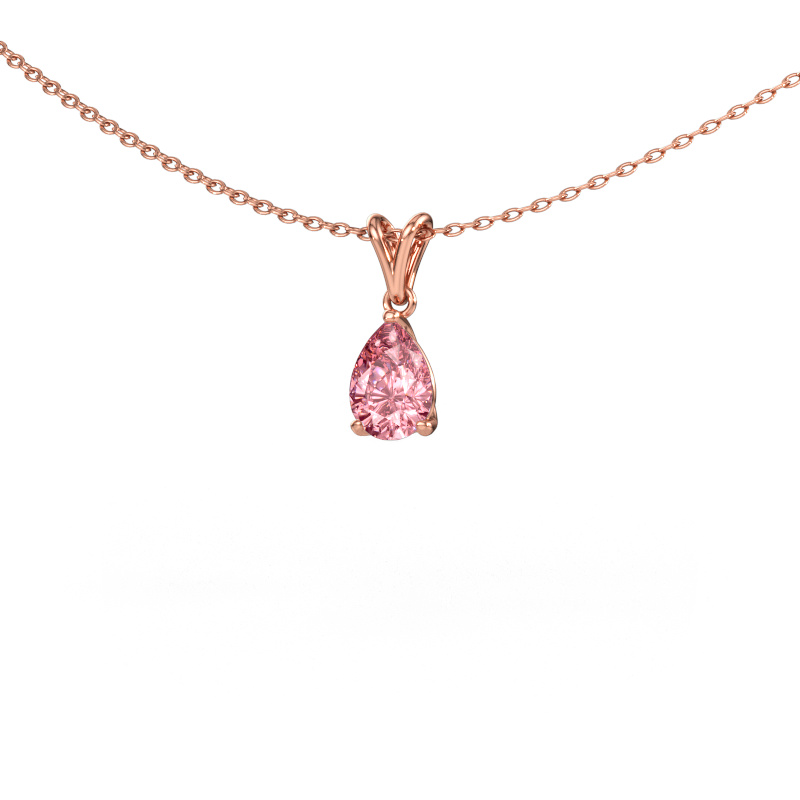 Bild av Hänge Sam PER 585 roséguld Rosa labbodlad diamant 7x5 mm