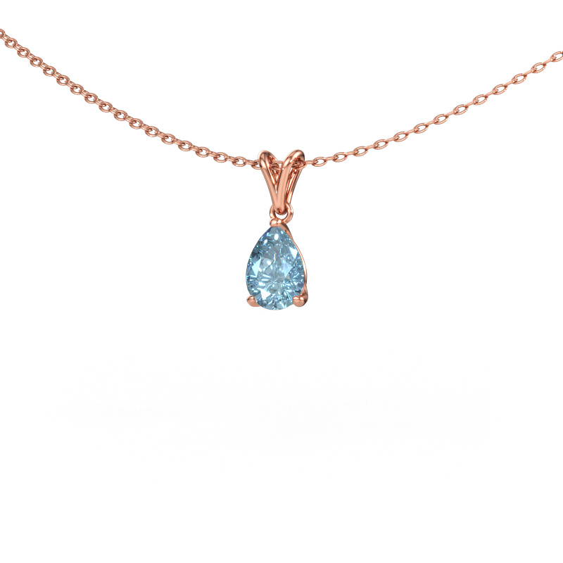 Immagine di Ciondolo Sam PER 585 oro rosa Diamante lab grown blu 7x5 mm