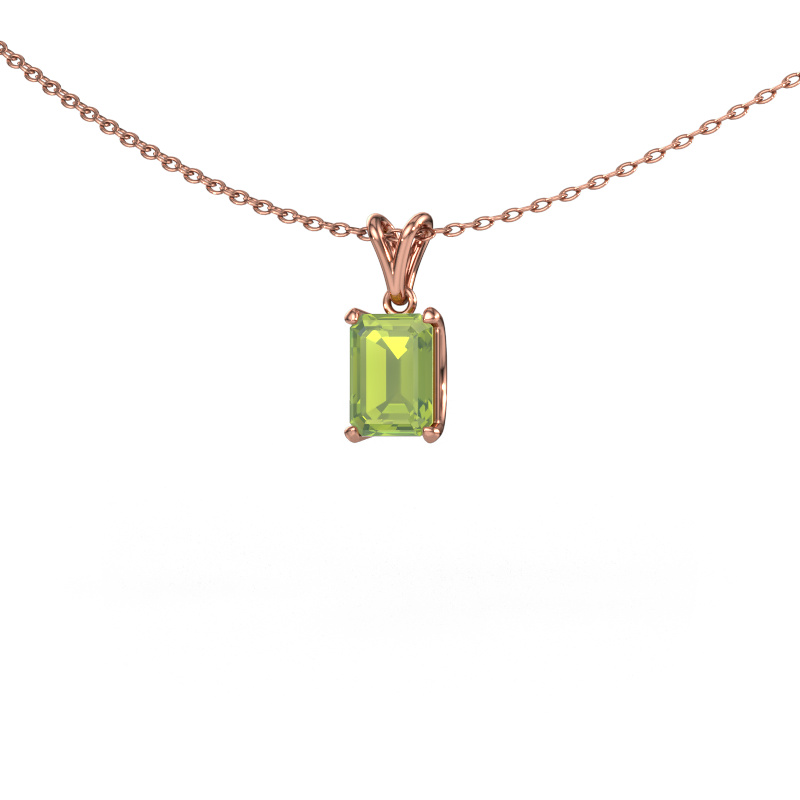 Afbeelding van Hanger Sam EME 585 rosé goud Peridoot 7x5 mm