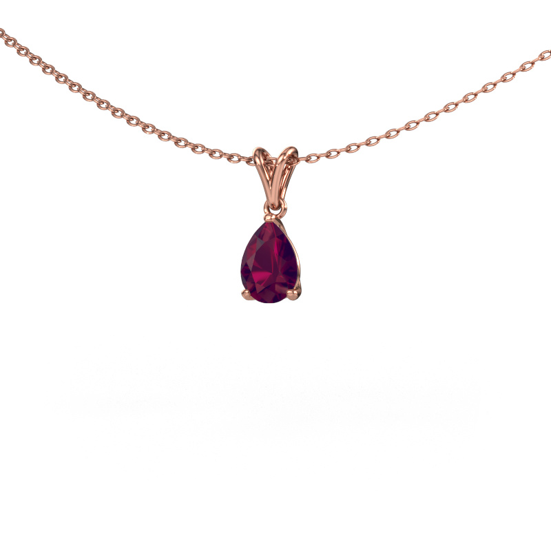 Image of Pendant Sam PER 585 rose gold Rhodolite 7x5 mm