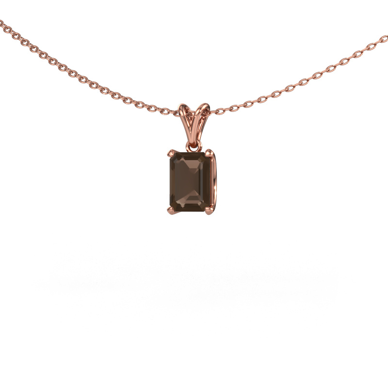 Afbeelding van Hanger Sam EME 585 rosé goud Rookkwarts 7x5 mm