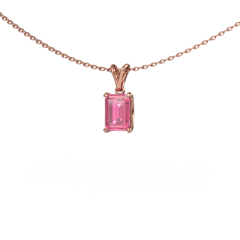 Image of Pendant Sam EME 585 rose gold Pink sapphire 7x5 mm