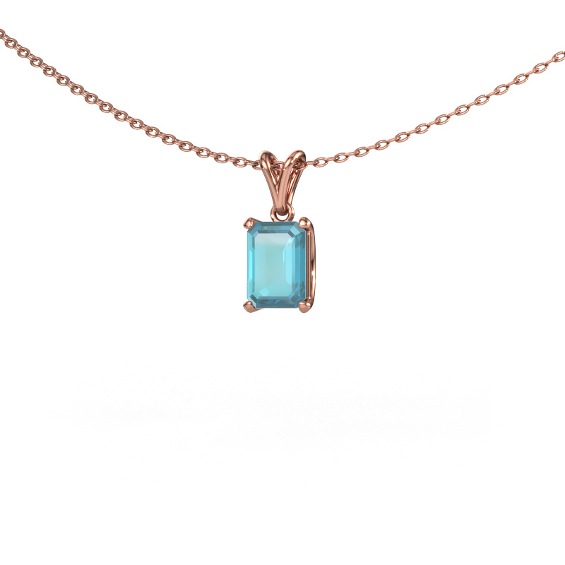 Afbeelding van Hanger Sam EME 585 rosé goud Blauw topaas 7x5 mm