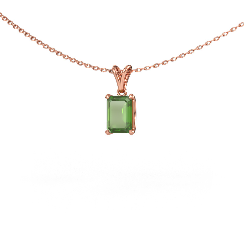 Immagine di Ciondolo Sam EME 585 oro rosa Tormalina verde 7x5 mm
