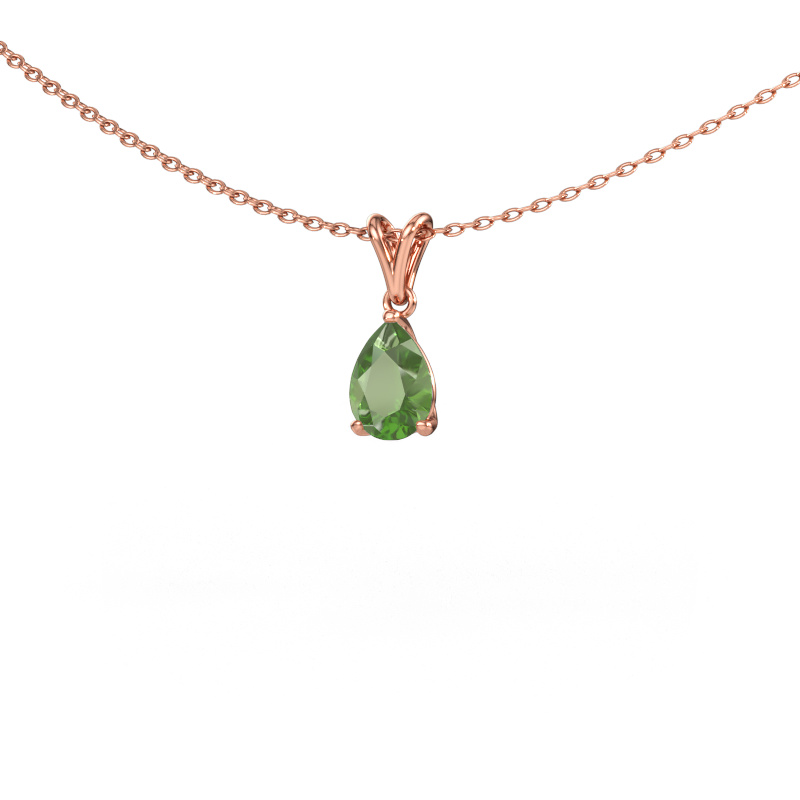 Immagine di Ciondolo Sam PER 585 oro rosa Tormalina verde 7x5 mm
