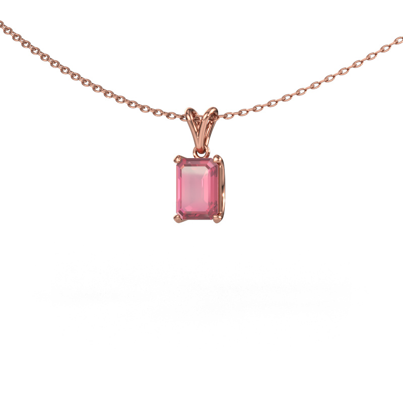 Image of Pendant Sam EME 585 rose gold Tourmaline pink 7x5 mm