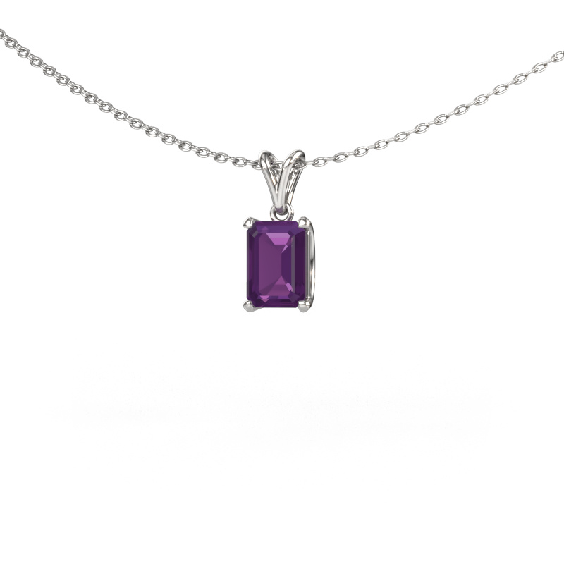Image of Pendant Sam EME 585 white gold Amethyst 7x5 mm