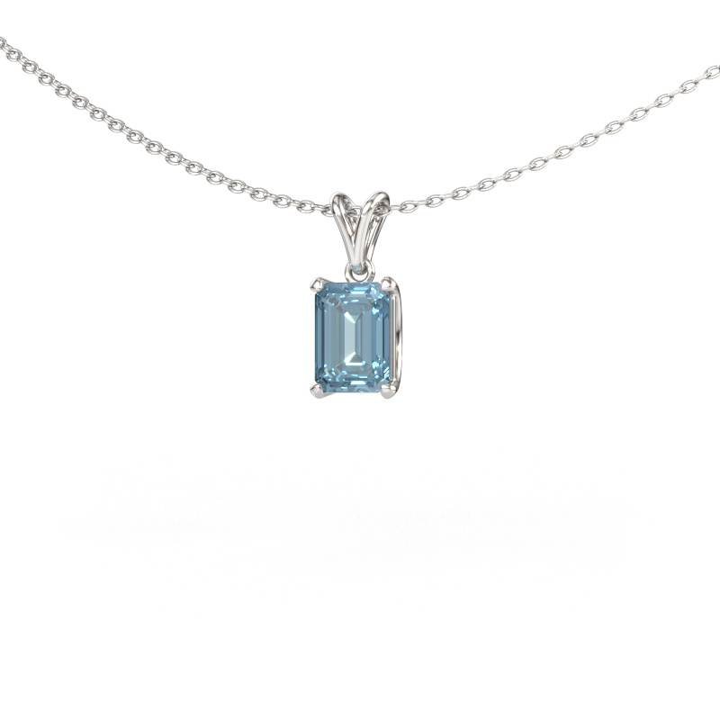 Bild av Hänge Sam EME 950 platina Blå labbodlad diamant 7x5 mm