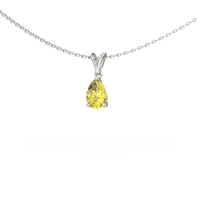 Immagine di Ciondolo Sam PER 950 platino Diamante lab grown giallo 7x5 mm