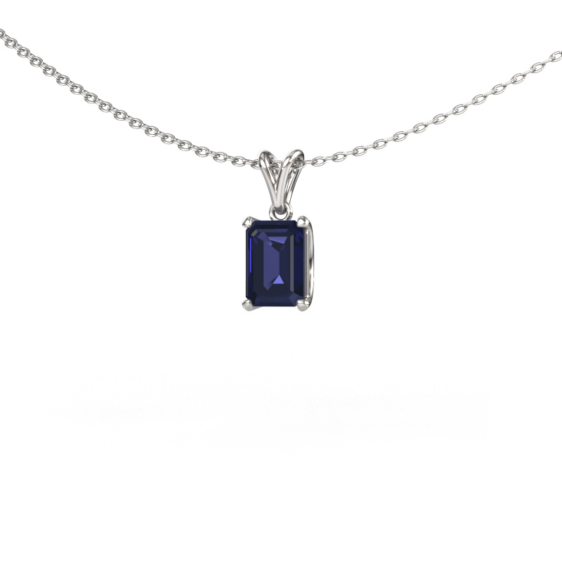 Image of Pendant Sam EME 950 platinum Sapphire 7x5 mm