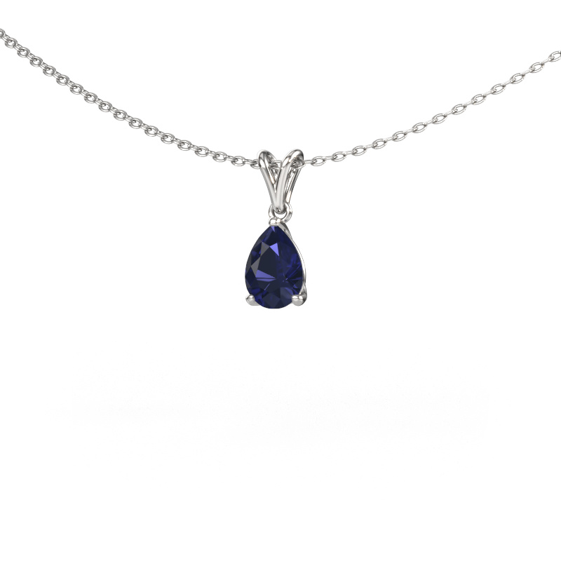 Image of Pendant Sam PER 950 platinum Sapphire 7x5 mm