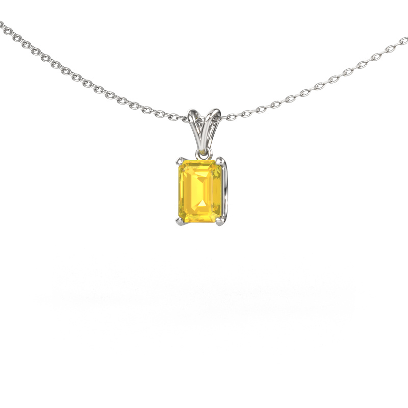 Image of Pendant Sam EME 950 platinum Yellow sapphire 7x5 mm