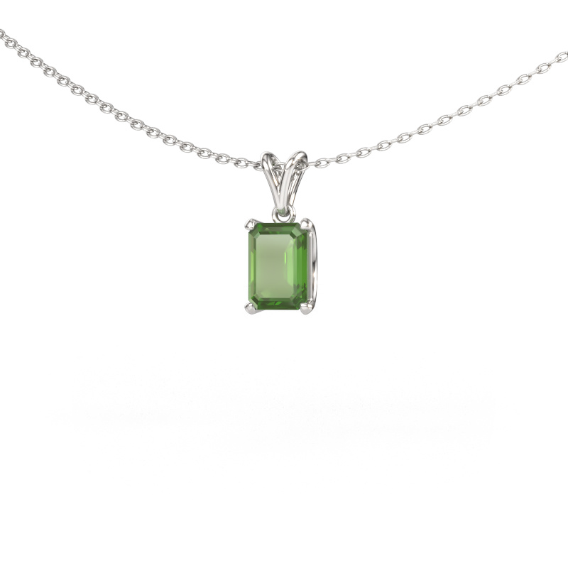 Immagine di Ciondolo Sam EME 950 platino Tormalina verde 7x5 mm