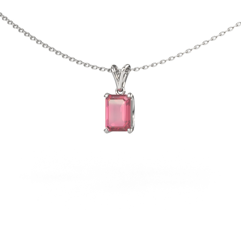 Image of Pendant Sam EME 585 white gold Tourmaline pink 7x5 mm