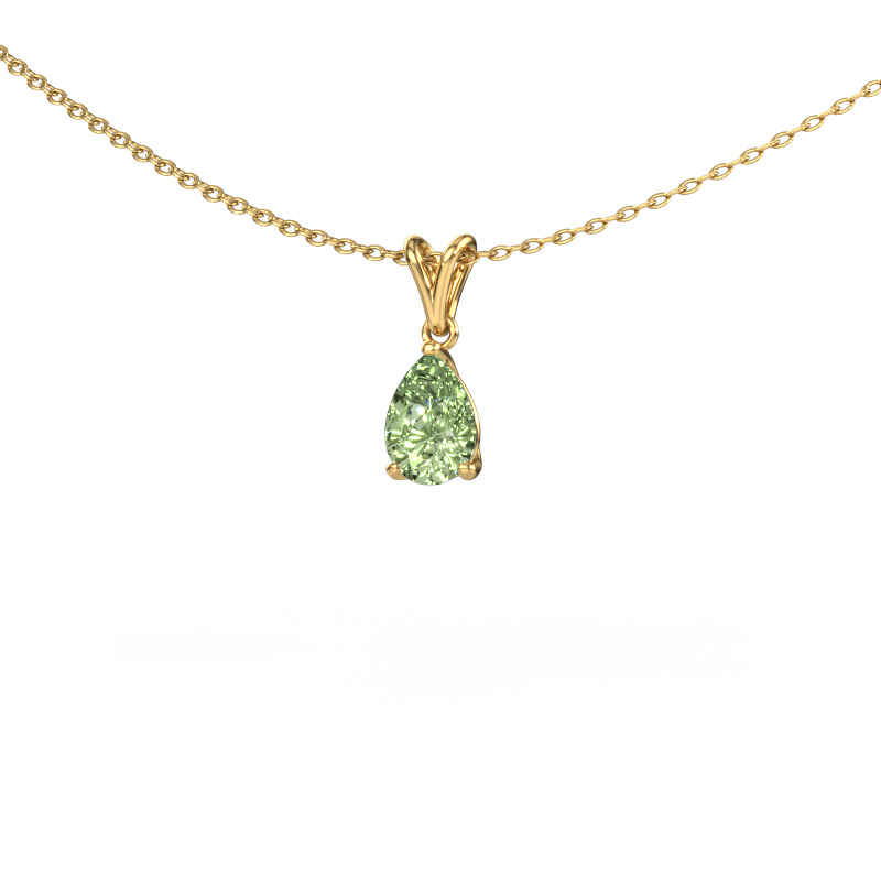 Image de Pendentif Sam PER 585 or jaune Diamants synthétiques vert 7x5 mm