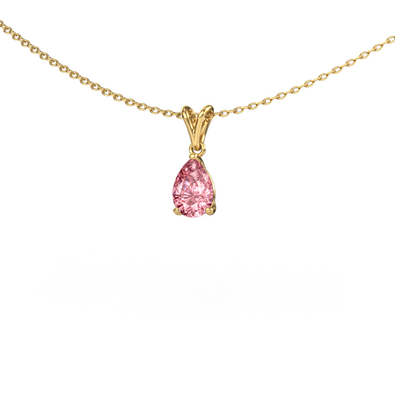Image of Pendant Sam PER 585 gold Pink lab grown diamond 7x5 mm