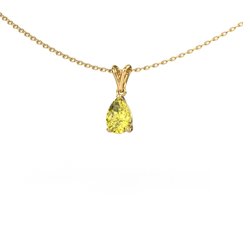 Image of Pendant Sam PER 585 gold Yellow lab grown diamond 7x5 mm