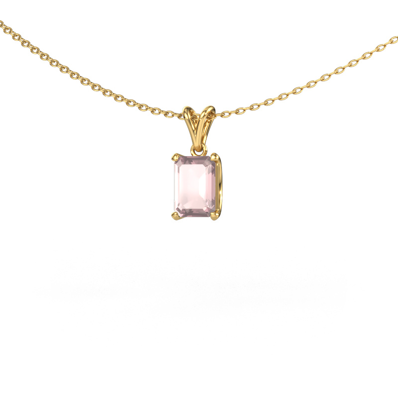 Image of Pendant Sam EME 585 gold Morganite champagne 7x5 mm