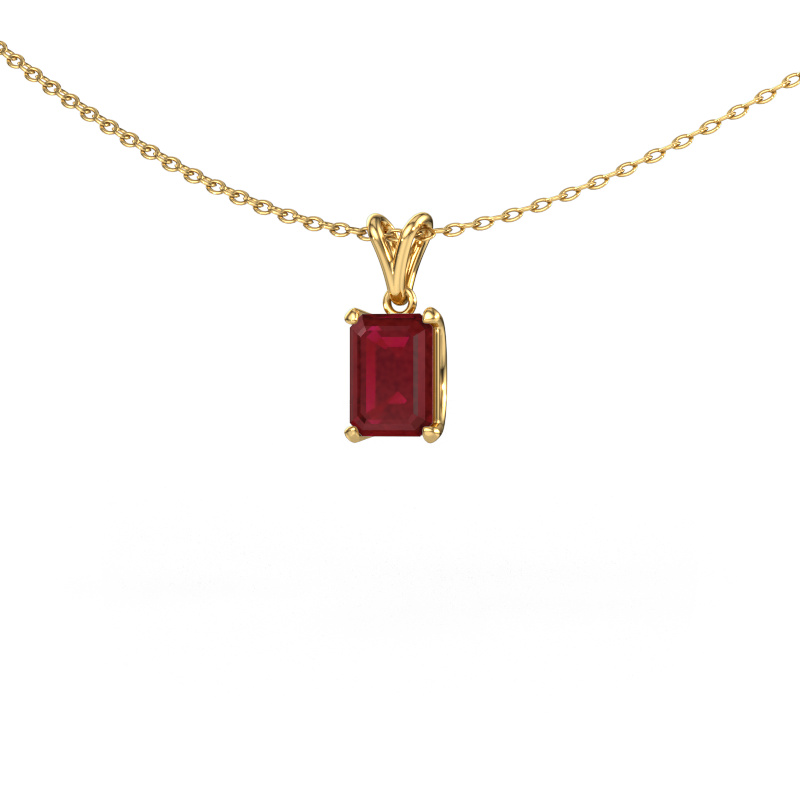 Image of Pendant Sam EME 585 gold Ruby 7x5 mm