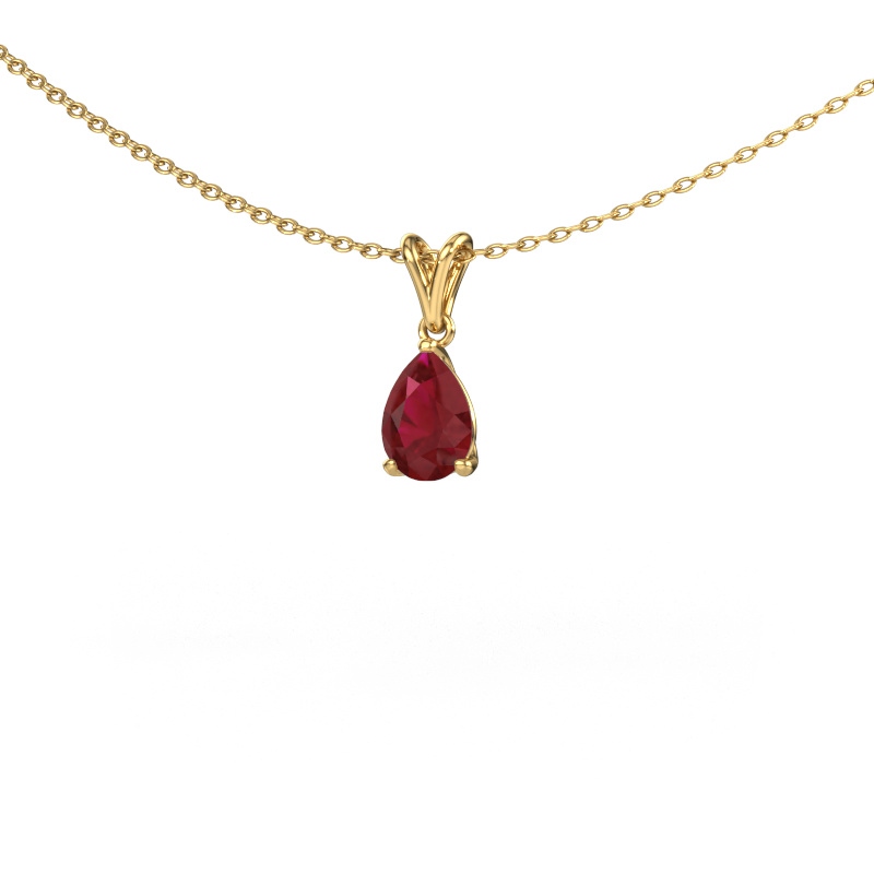 Image of Pendant Sam PER 585 gold Ruby 7x5 mm