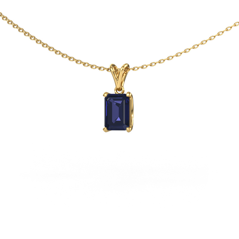 Image of Pendant Sam EME 585 gold Sapphire 7x5 mm