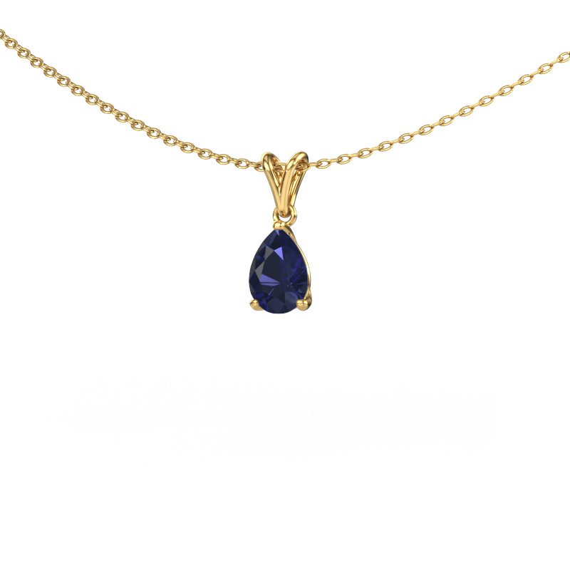 Image of Pendant Sam PER 585 gold Sapphire 7x5 mm