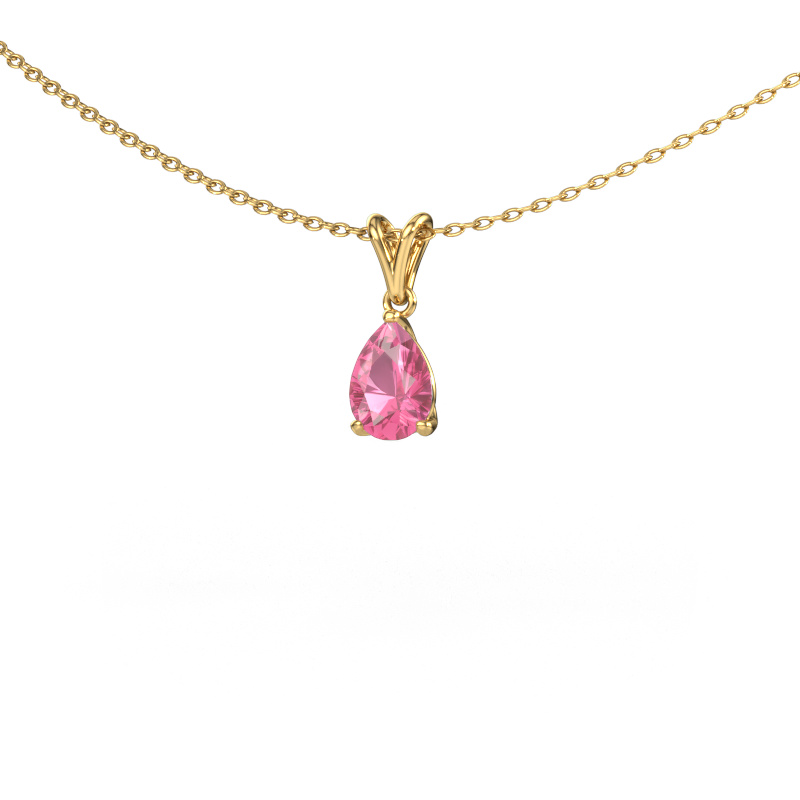 Image of Pendant Sam PER 585 gold Pink sapphire 7x5 mm