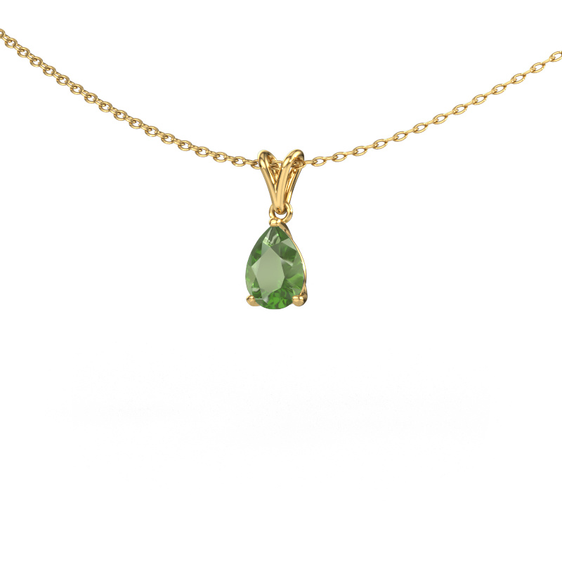 Image de Pendentif Sam PER 585 or jaune Vert tourmaline 7x5 mm