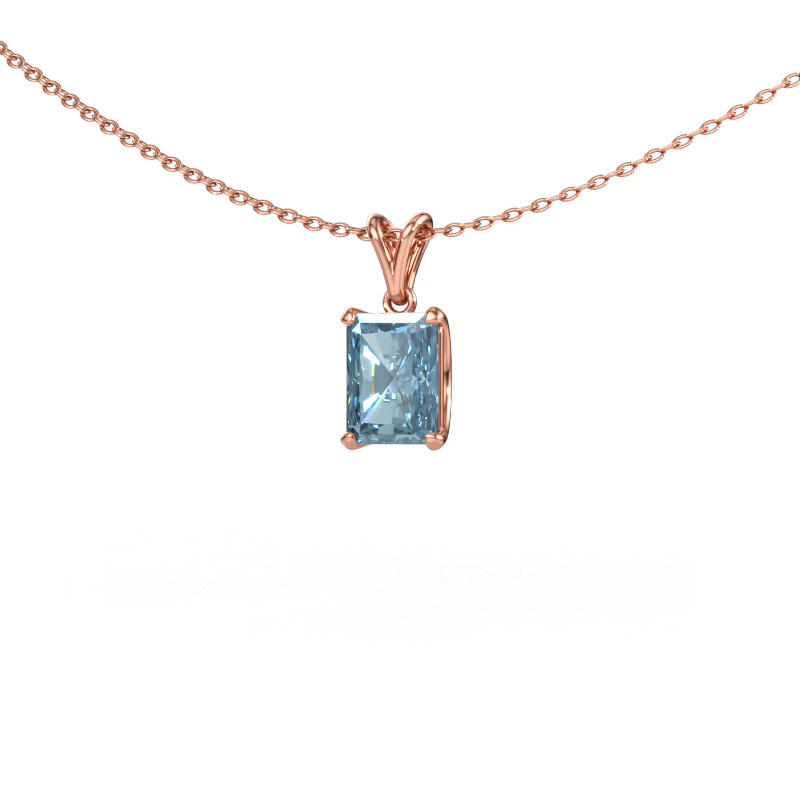 Immagine di Ciondolo Sam RAD 585 oro rosa Diamante lab grown blu 7.5x5.5 mm