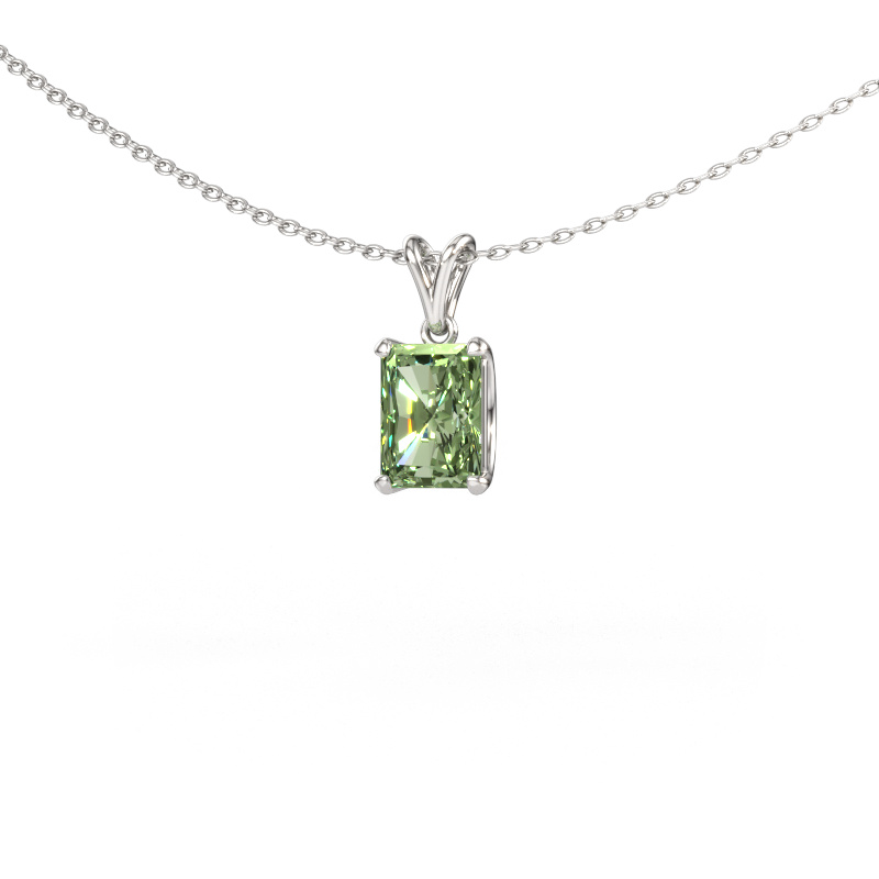 Immagine di Ciondolo Sam RAD 585 oro bianco Diamante lab grown verde 7.5x5.5 mm