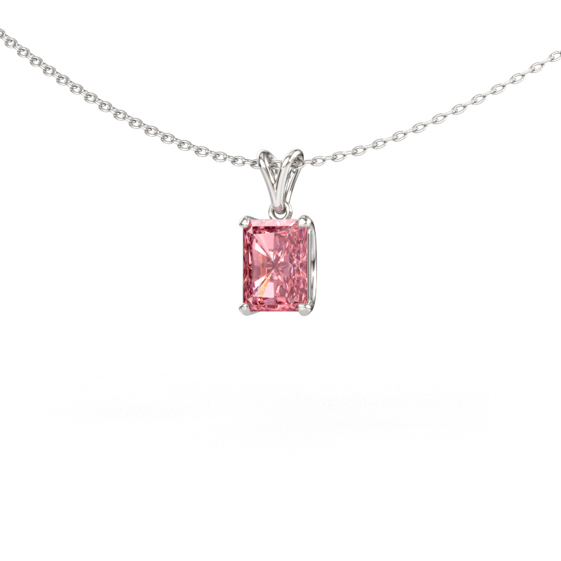 Immagine di Ciondolo Sam RAD 585 oro bianco Diamante lab grown rosa 7.5x5.5 mm