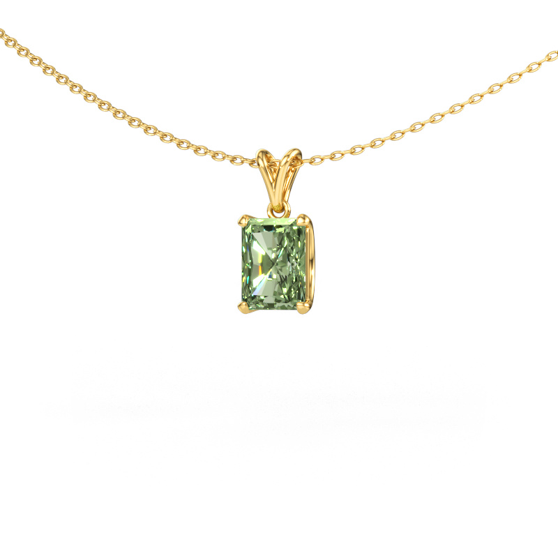 Bild av Hänge Sam RAD 585 gult guld Grön labbodlad diamant 7.5x5.5 mm