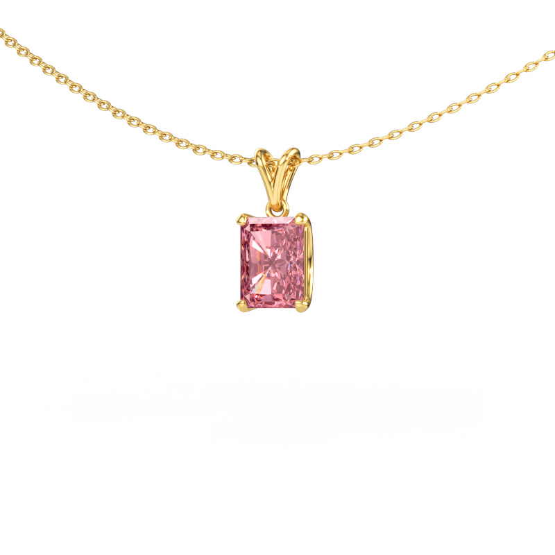 Image of Pendant Sam RAD 585 gold Pink lab grown diamond 7.5x5.5 mm