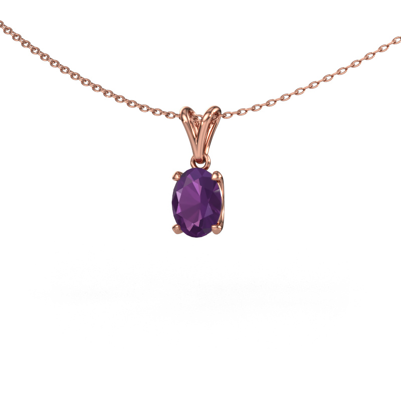 Bild von Anhänger Sam OVL 585 Roségold Amethyst 8x6 mm
