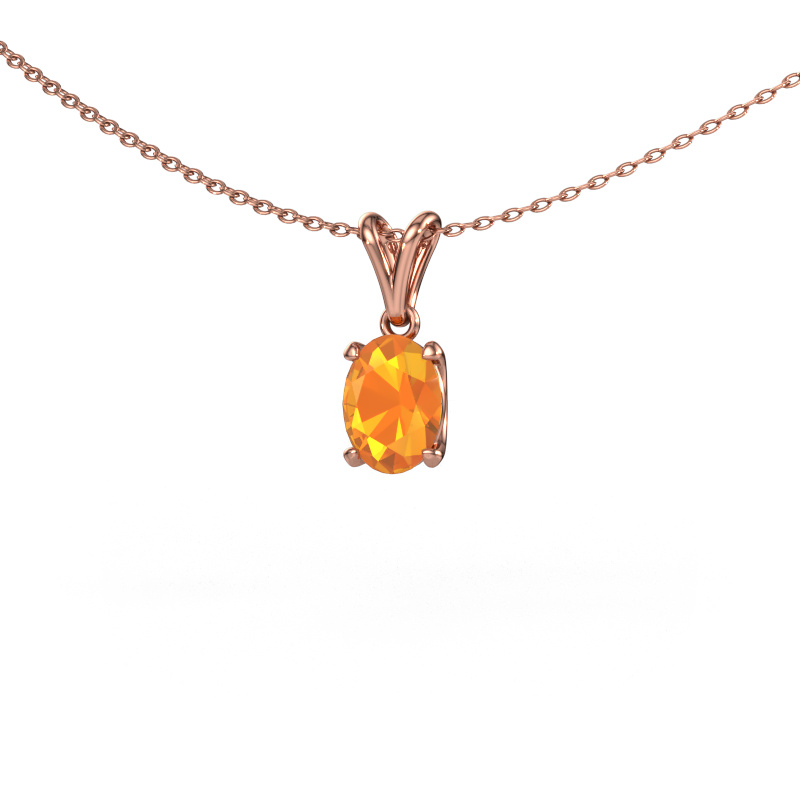 Bild von Anhänger Sam OVL 585 Roségold Citrin 8x6 mm