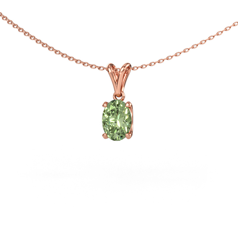 Immagine di Ciondolo Sam OVL 585 oro rosa Diamante lab grown verde 8x6 mm