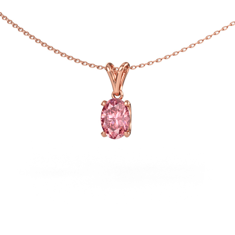Immagine di Ciondolo Sam OVL 585 oro rosa Diamante lab grown rosa 8x6 mm